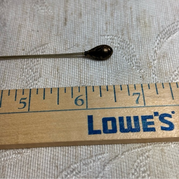 Ladies hat pin. Gold toned floral tip. 6 1/2” - Picture 4 of 7